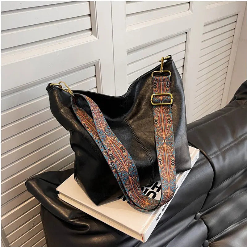 Women's Large Capacity Geometric Wide Shoulder bag