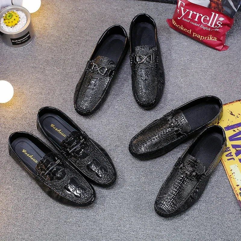 Men's Crocodile Pattern Trendy Breathable Shoes