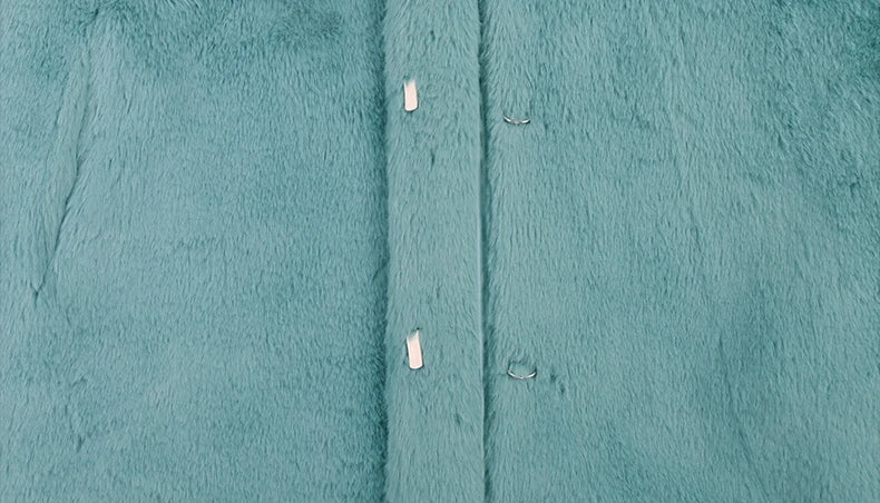 Women's Long Soft Fluffy Faux Rex Rabbit Fur Coat