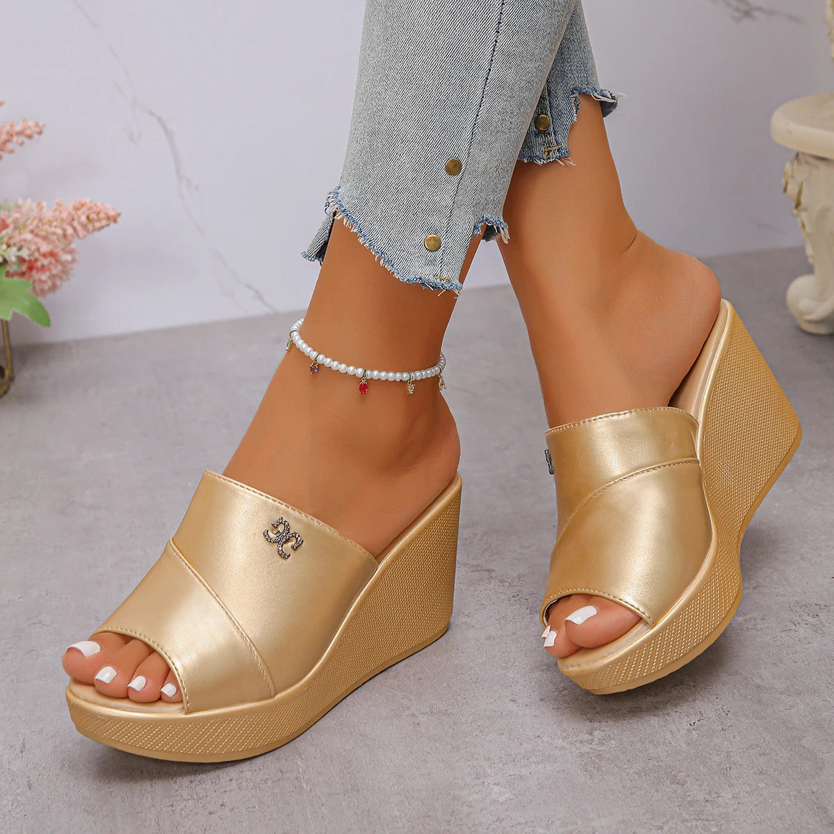 Women's Comfortable High Heels Slippers Sandals