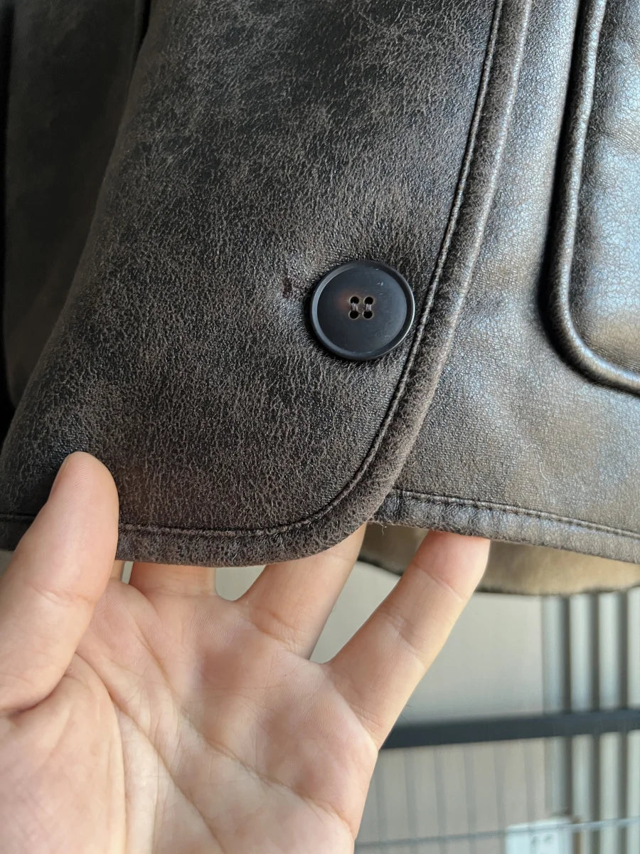 Women's Double Sided Collar Oversized Long Sleeve Jacket