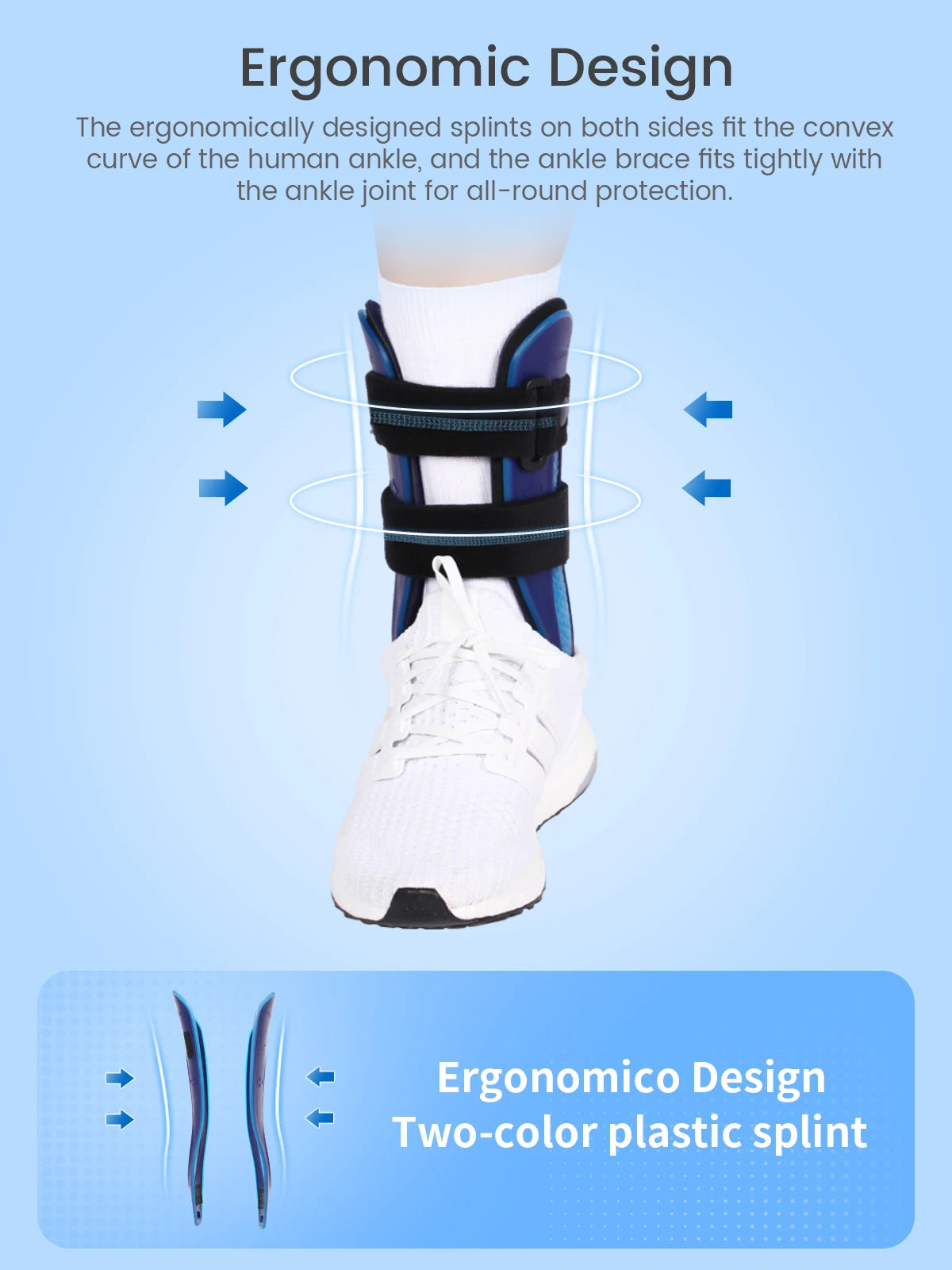 Ankle Splint Brace Foot Support Fracture Sprain Adjustable