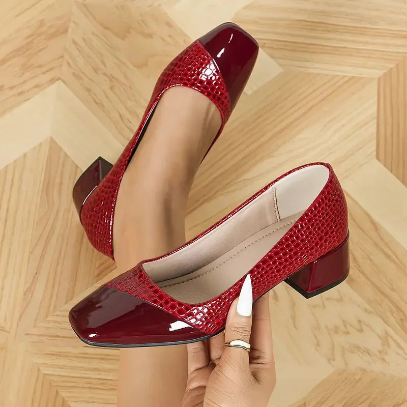 Women's Chunky Heel Commuter Artificial Leather Shoes