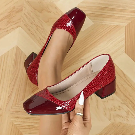 Women's Chunky Heel Commuter Artificial Leather Shoes