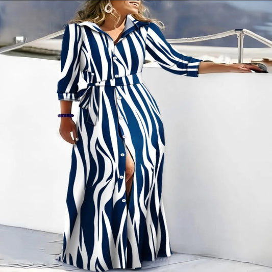 Women V-Neck Fashion Elegant Beach Dress