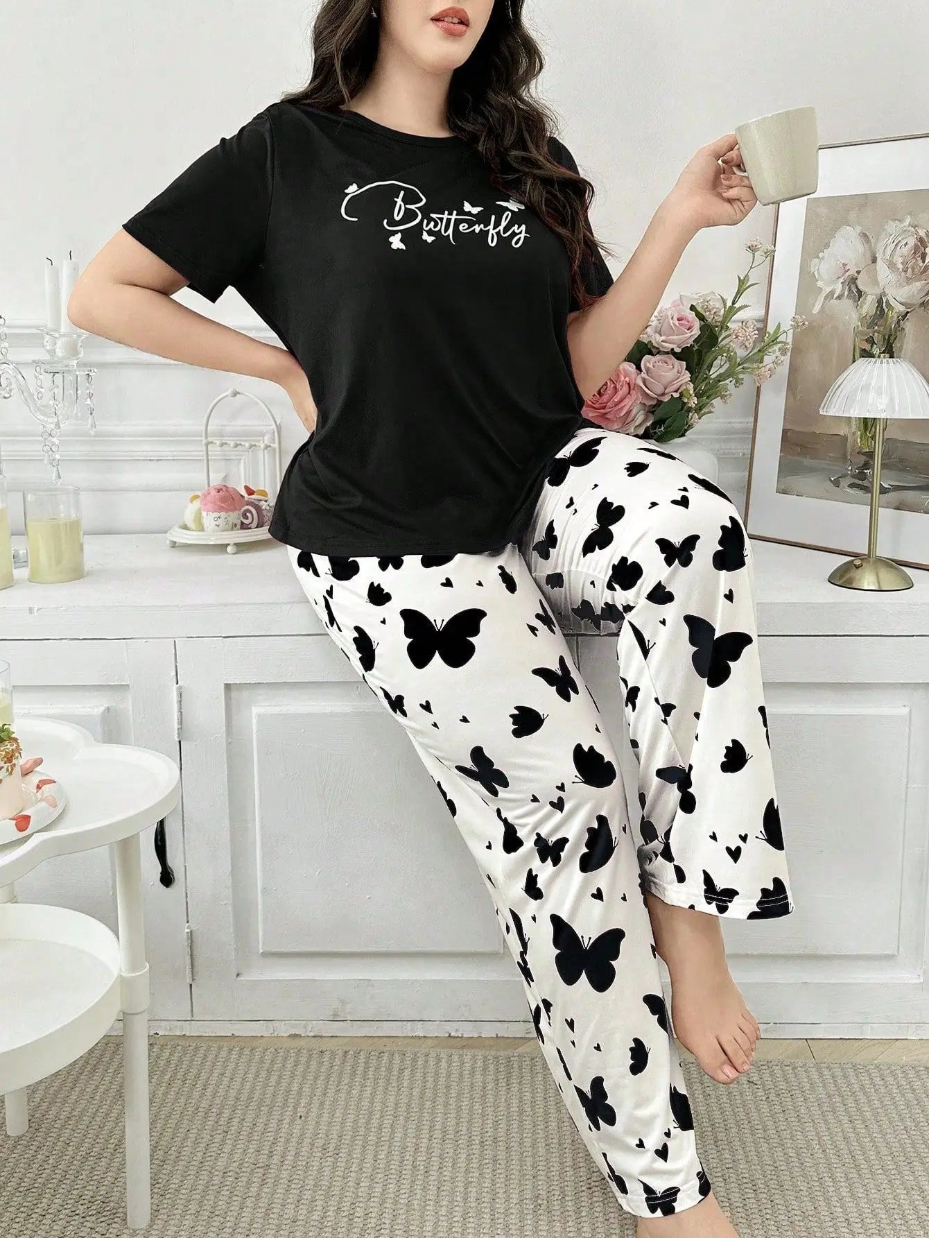 Women's Comfortable Nightgown Pants Relaxing Sleepwear Set