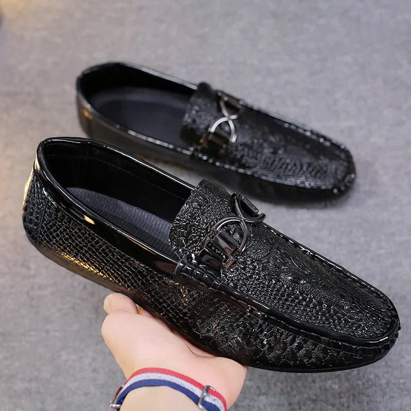 Men's Crocodile Pattern Trendy Breathable Shoes