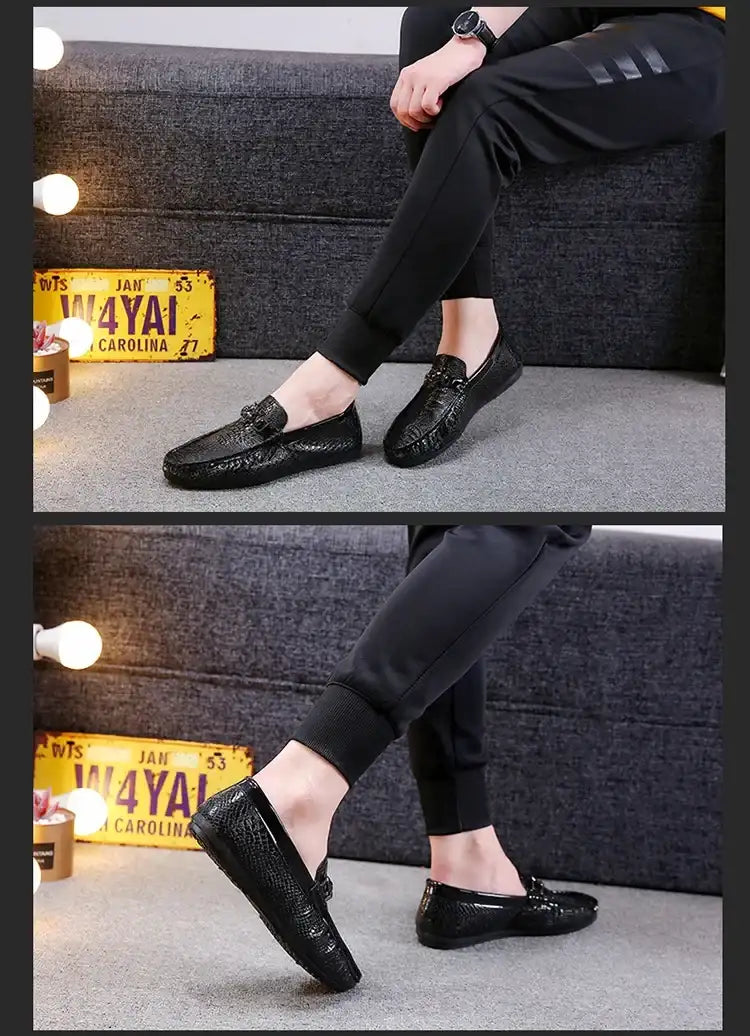 Men's Crocodile Pattern Trendy Breathable Shoes