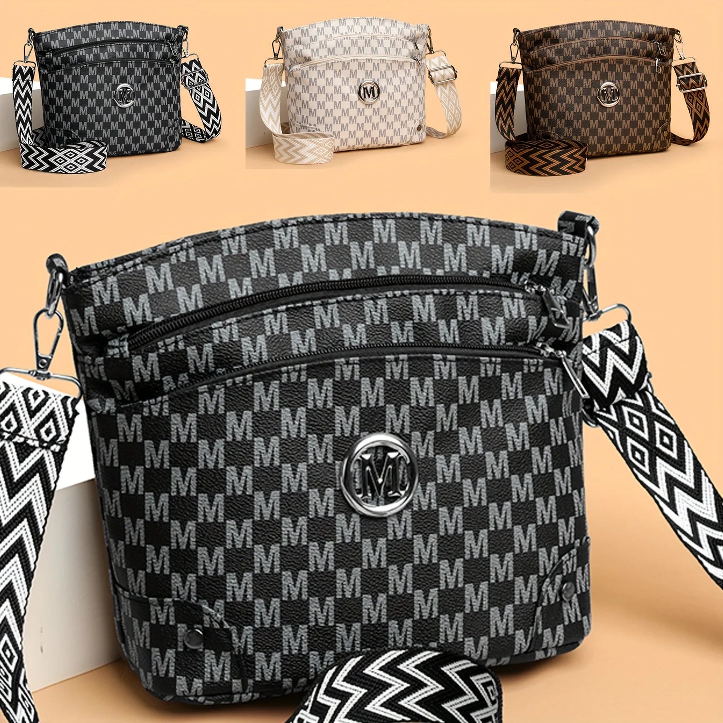 Women's Multi-Pocket Adjustable Shoulder Strap Shoulder Bag