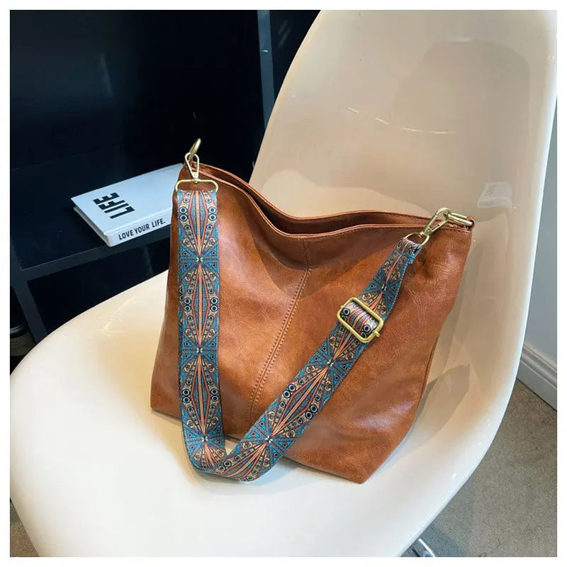 Women's Large Capacity Geometric Wide Shoulder bag