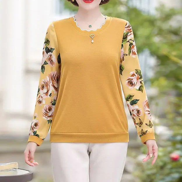 Women's Stylish Middle Aged Long Sleeved Shirt