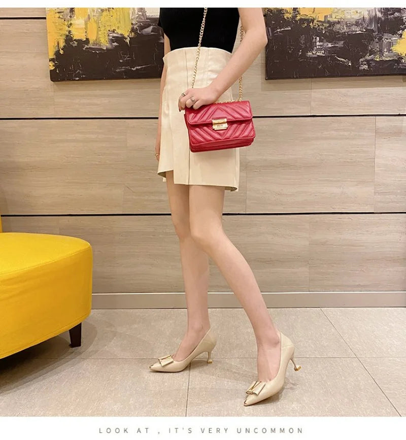 Women's Pointed Toe Stiletto Heels Medium Height Pumps