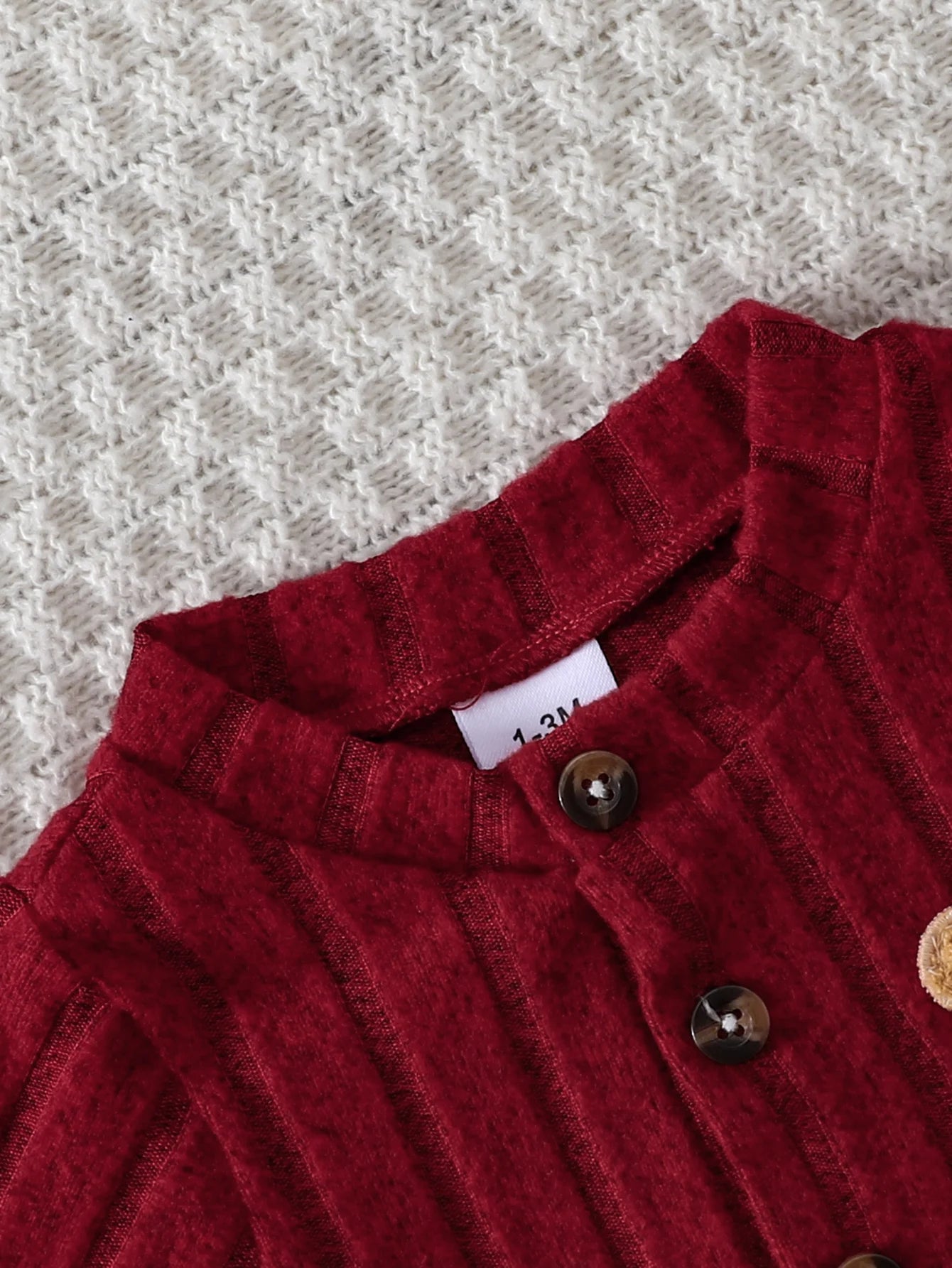 Baby Red Onesie Buttons Jumpsuit Red Hat Set