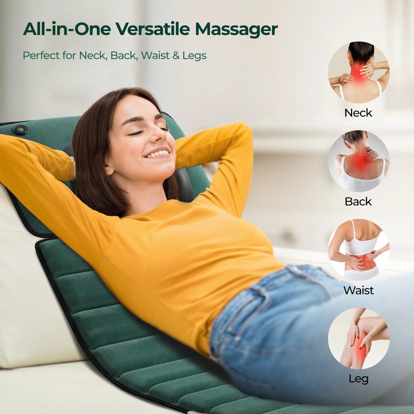Full Body Massage Mat with Heat Detachable Massager Pad