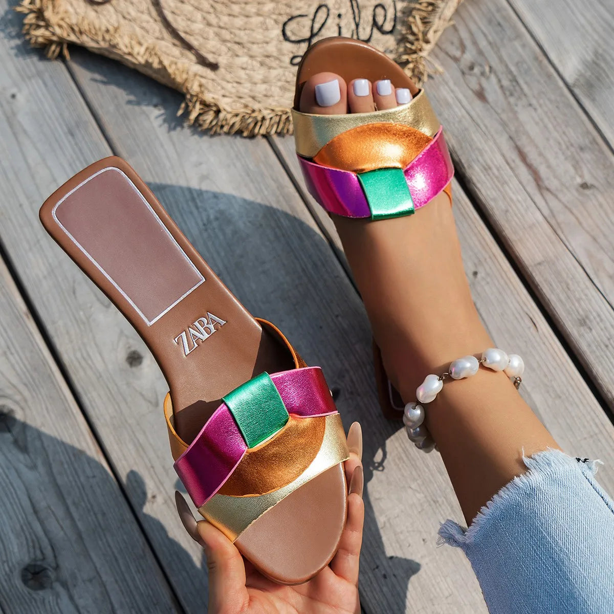 Women's Breathable Flat Soft Comfortable Sandals Slides