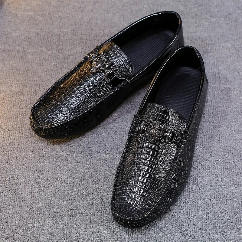 Men's Crocodile Pattern Trendy Breathable Shoes