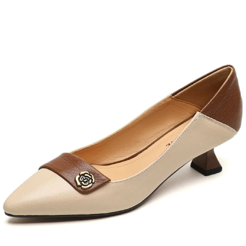 Women's High Quality Leather High Heels Pumps Shoes