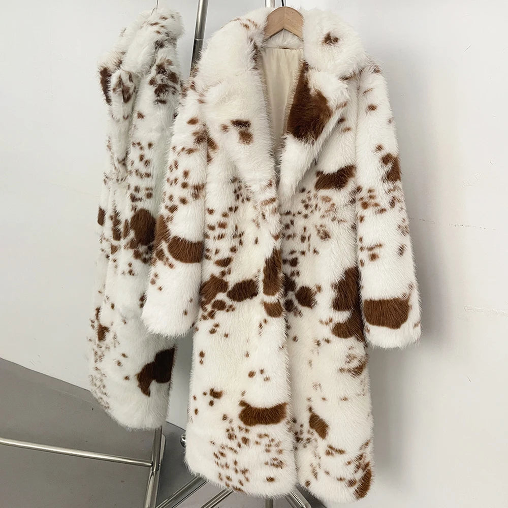 Women's Long Faux Fur Fluffy Thick Coat