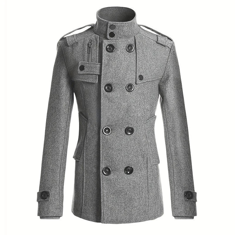 Men's Mid Length Woolen Coat