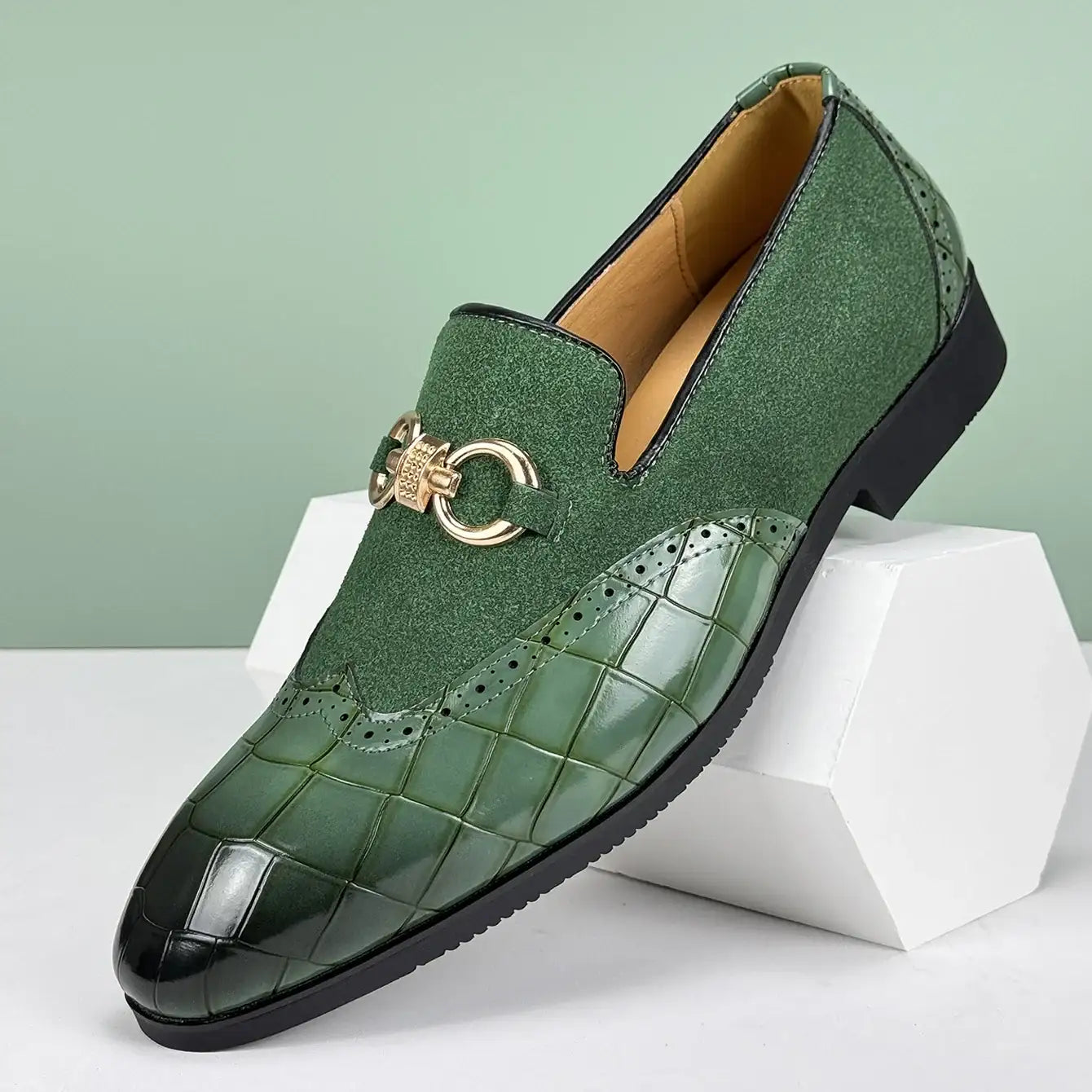Men's British Style Oxford Breathable Leather Business Loafers Shoes