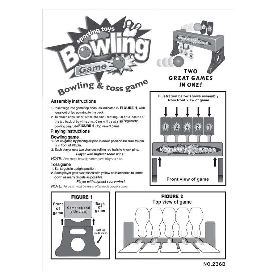 Kids Bowling Rack Indoor Outdoor Toy Set