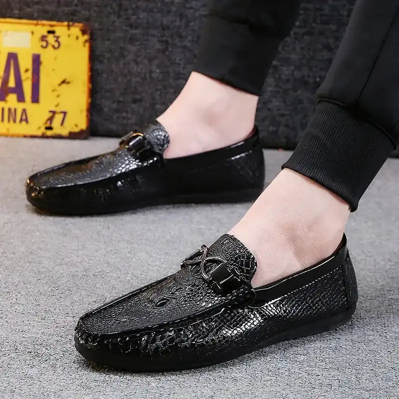 Men's Crocodile Pattern Trendy Breathable Shoes