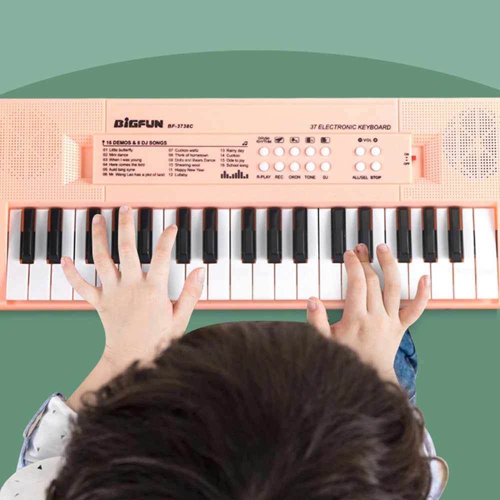 37 Keys Electronic Piano Keyboards with Microphone Rechargeable Education Toy