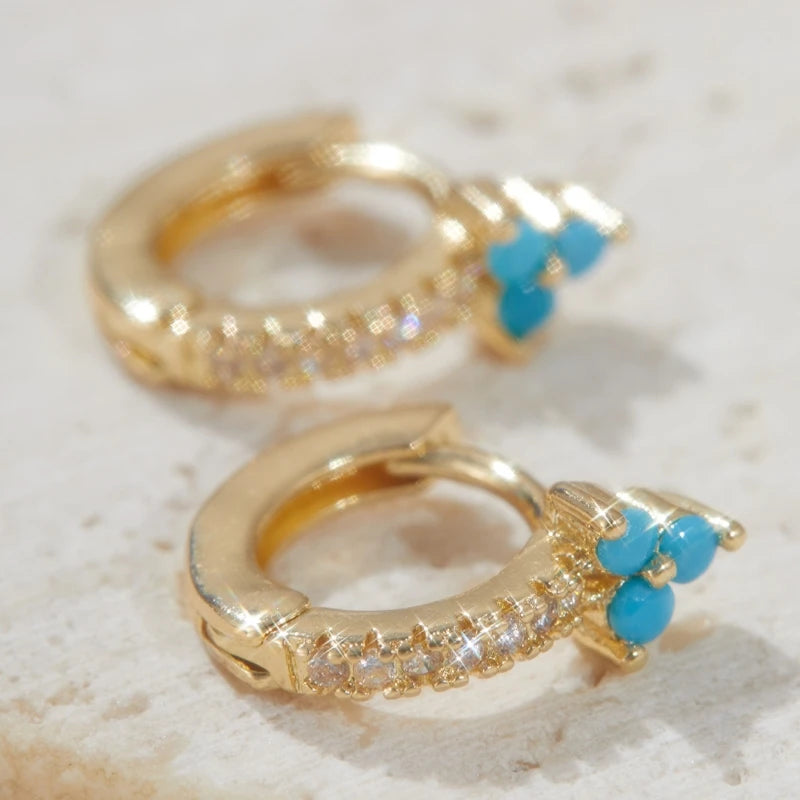 Ladies' Elegant Fashion Green Synthetic Turquoise Earrings