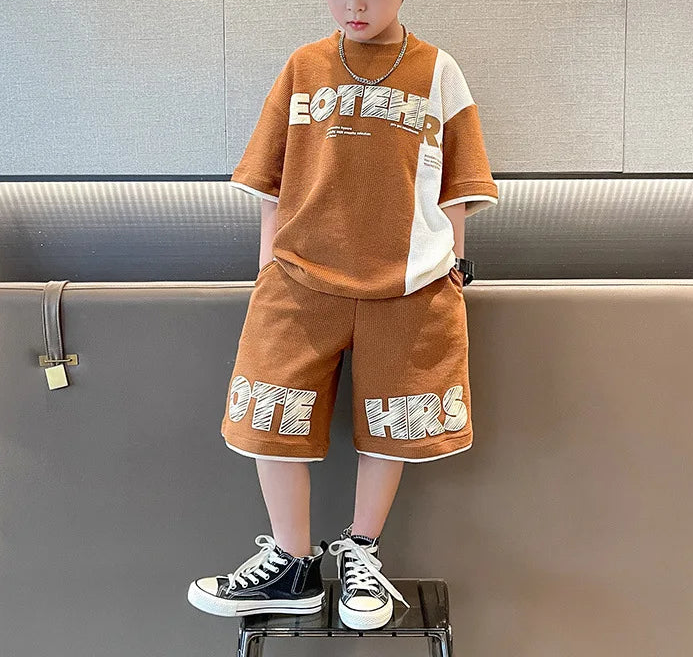 Boys 2Pcs Top And Short Tracksuit Sets