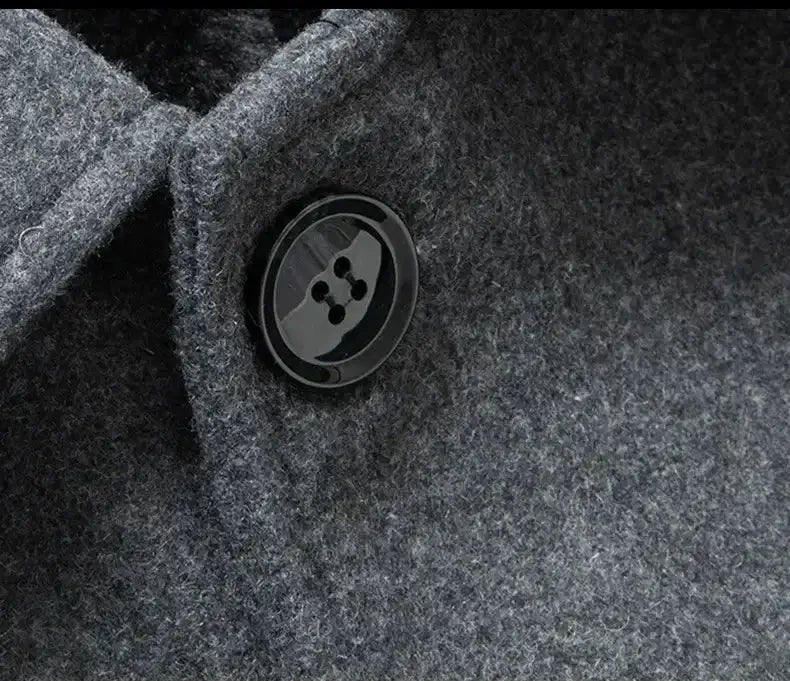Men's Casual Fleece Liner Wool Slim Fit Trench Jacket