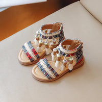 Girls Bohemian Princess Beach Beaded Sandals