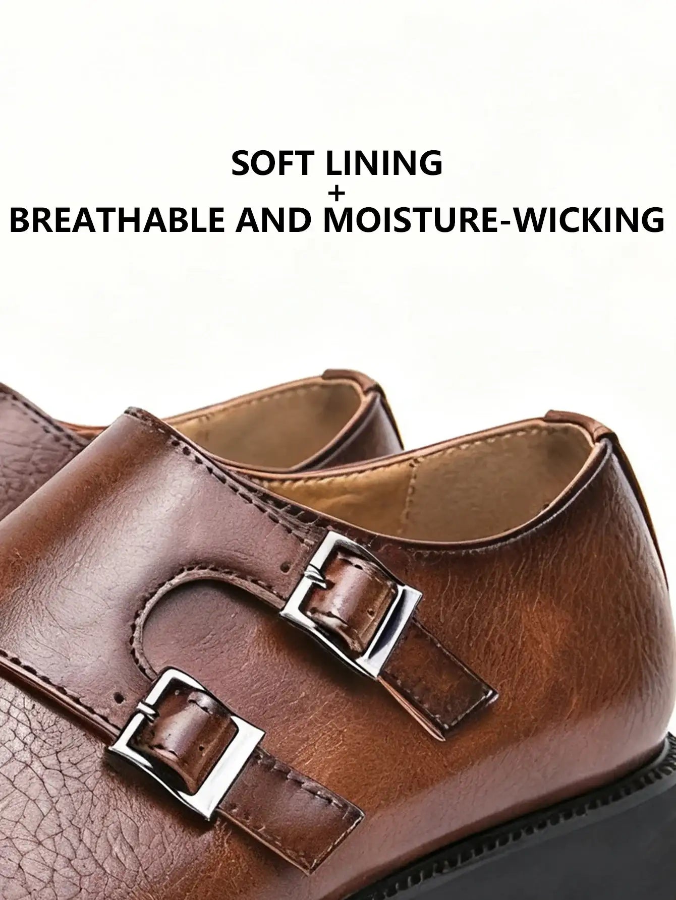Men's Monk Leather Business Comfortable Oxfords Shoes