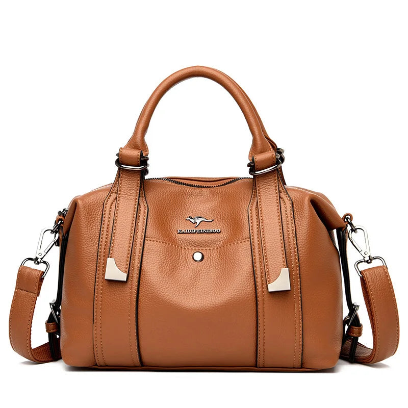Woman's Luxury Designer Trendy Large Capacity Leather Handbag