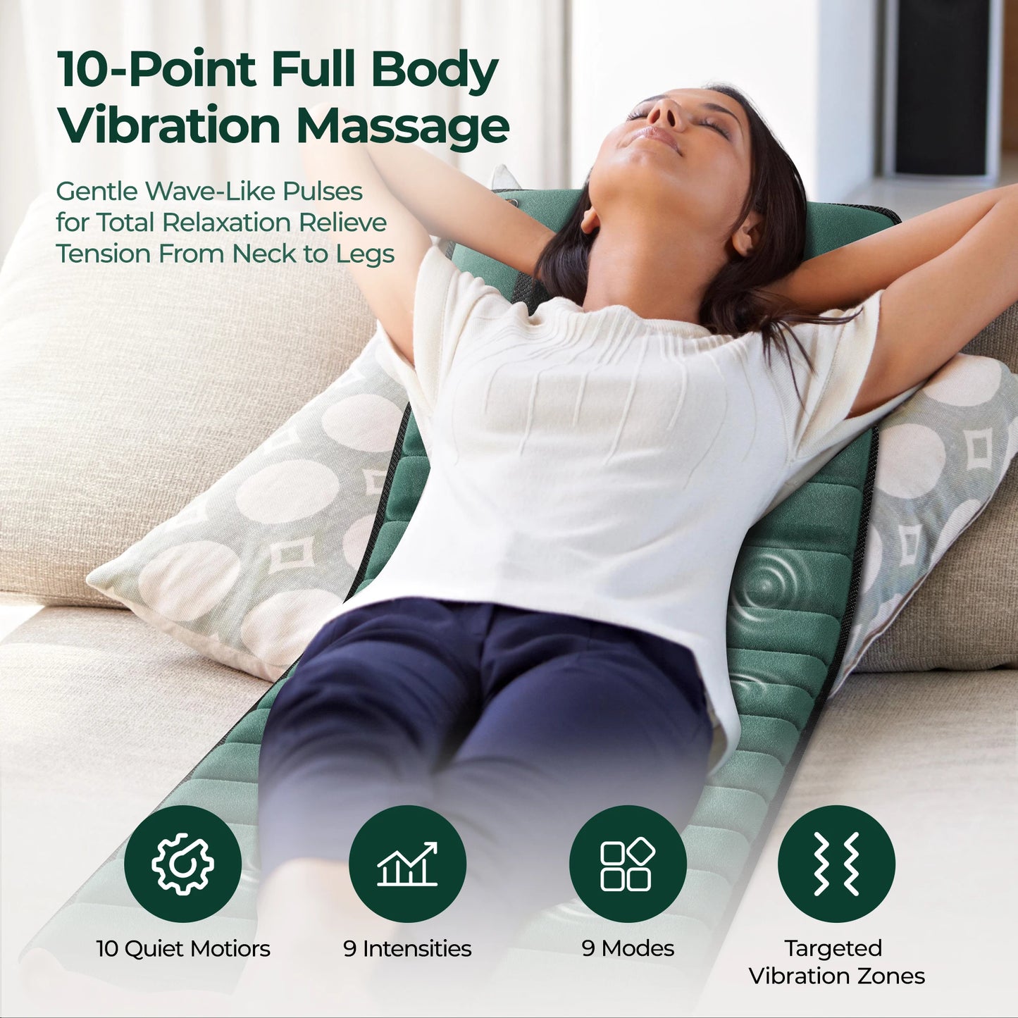 Full Body Massage Mat with Heat Detachable Massager Pad