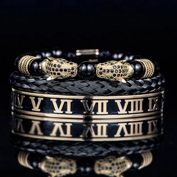 Men Handmade Stone Beads Bracelet Set