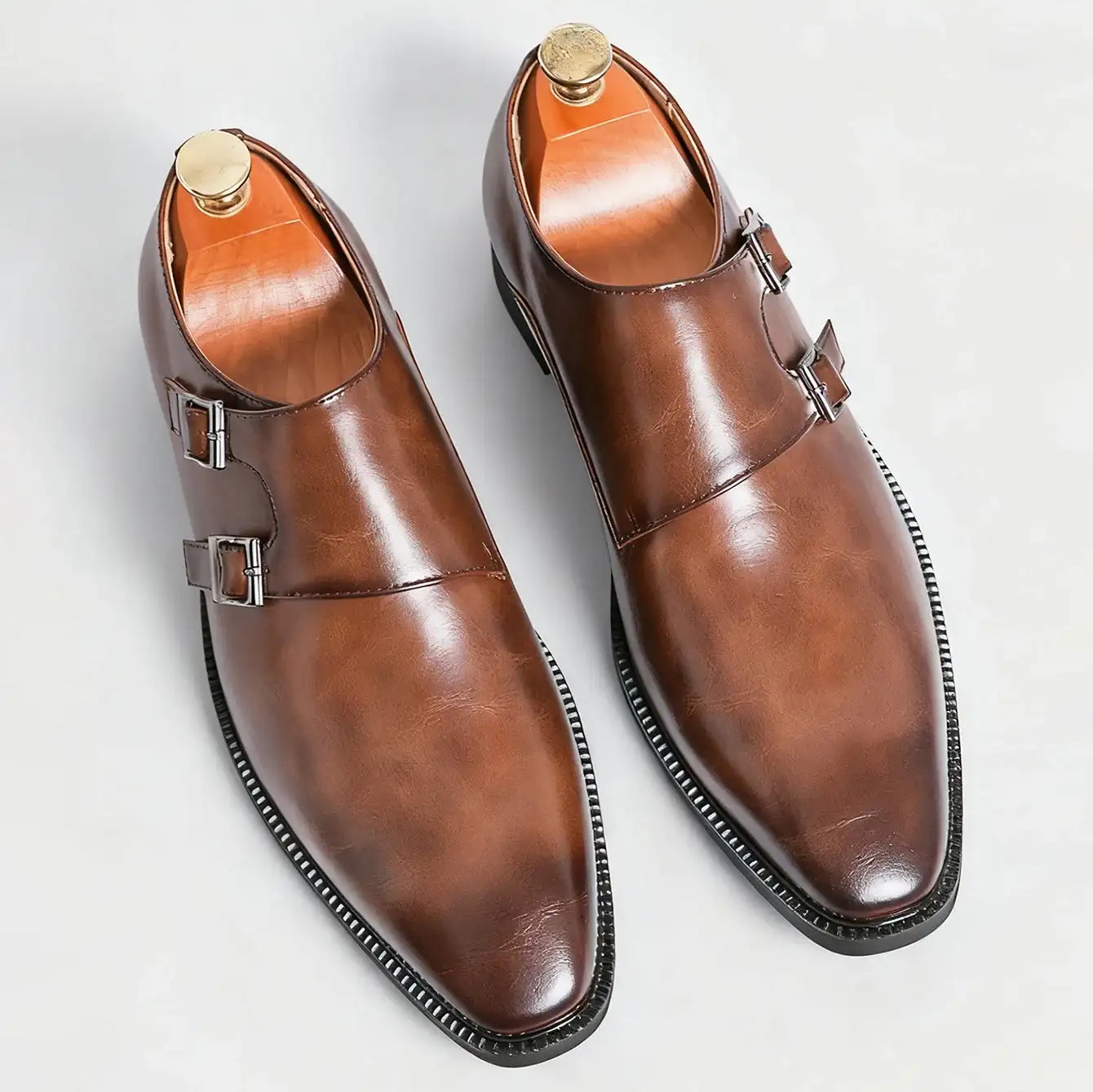 Men's Monk Leather Business Comfortable Oxfords Shoes