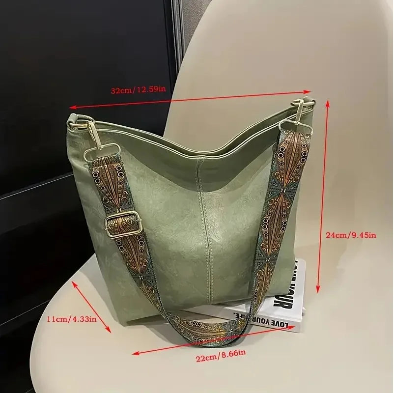 Women's Large Capacity Geometric Wide Shoulder bag