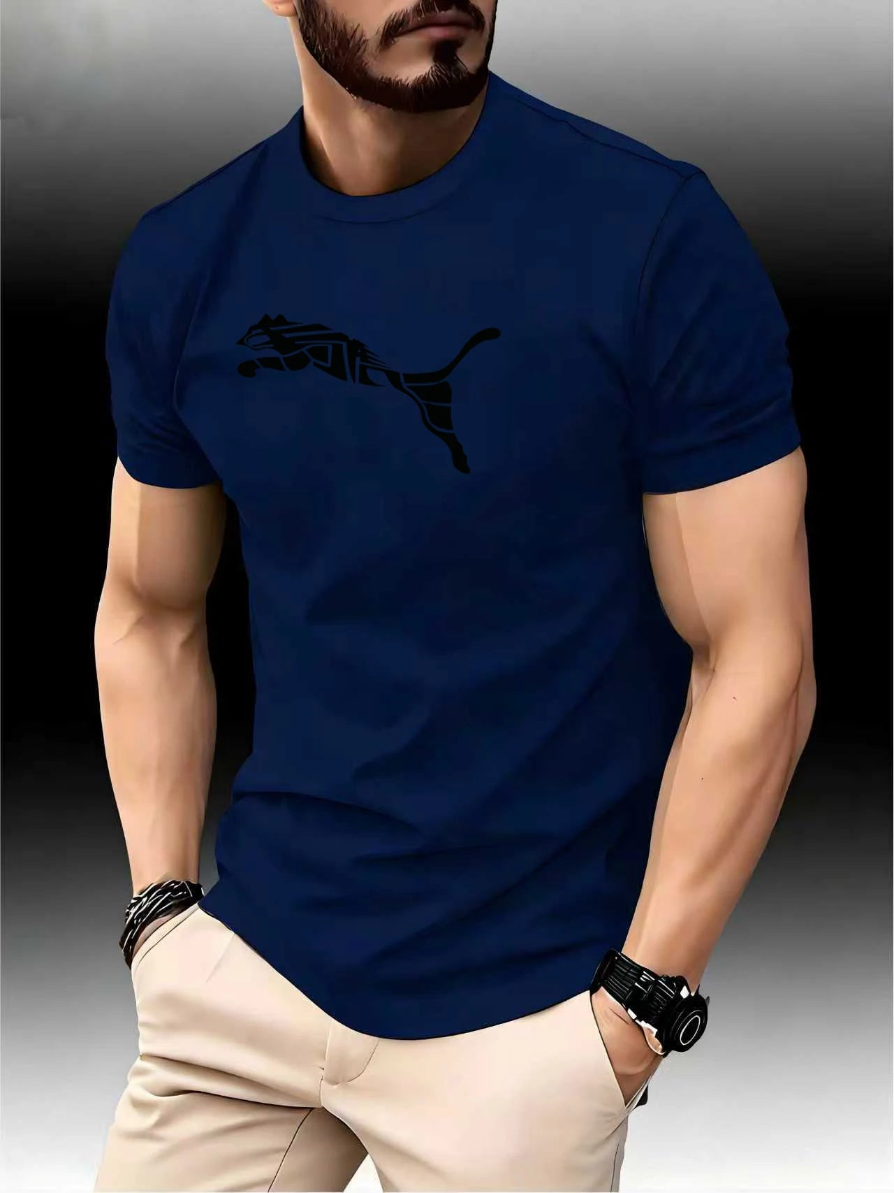Men's Crewneck Casual Trend High End High Quality T-shirt