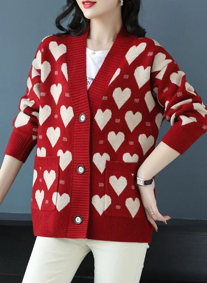 Women's Vintage Luxury Long Sleeve Knitted Sweater Cardigan