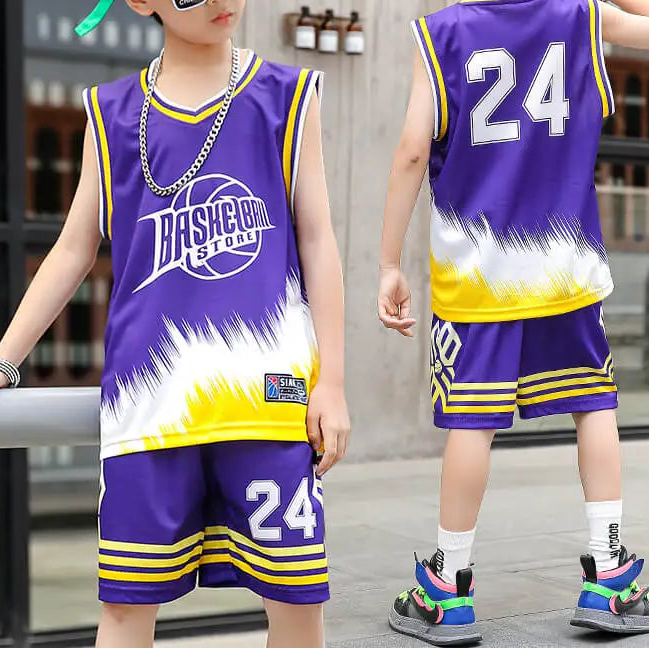 Kids 2Pcs Basketball Quick Drying Comfortable Tracksuit Set