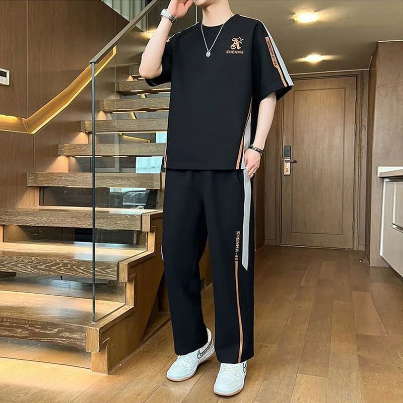 Men's 2PCs Trendy Comfortable Breathable Loose Plus Size Set