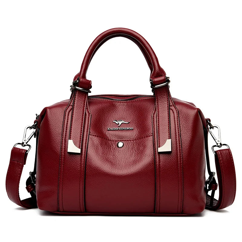 Woman's Luxury Designer Trendy Large Capacity Leather Handbag