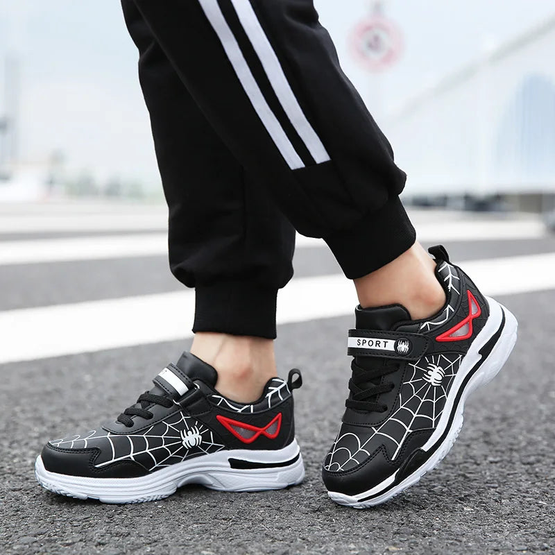 Kids Leather Running Walking Sneakers