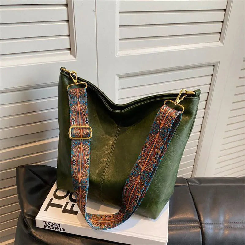 Women's Large Capacity Geometric Wide Shoulder bag