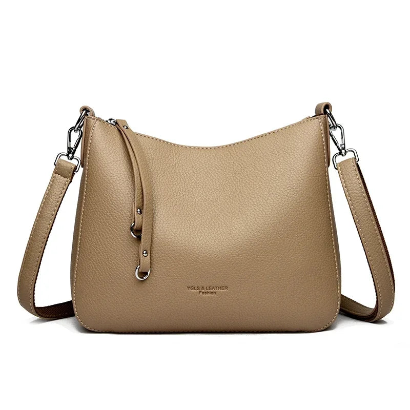 Women's Soft Leather Messenger Shoulder Bag