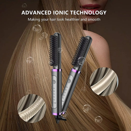 Portable Anti-Static Styling Electric Ionic Hair Straightener Hairbrush