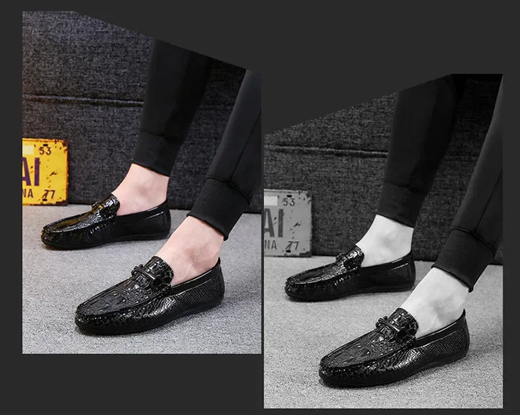 Men's Crocodile Pattern Trendy Breathable Shoes