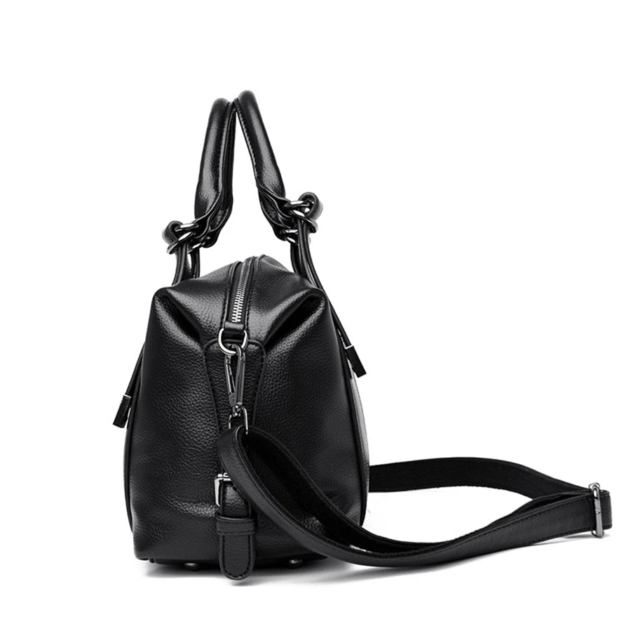 Woman's Luxury Designer Trendy Large Capacity Leather Handbag