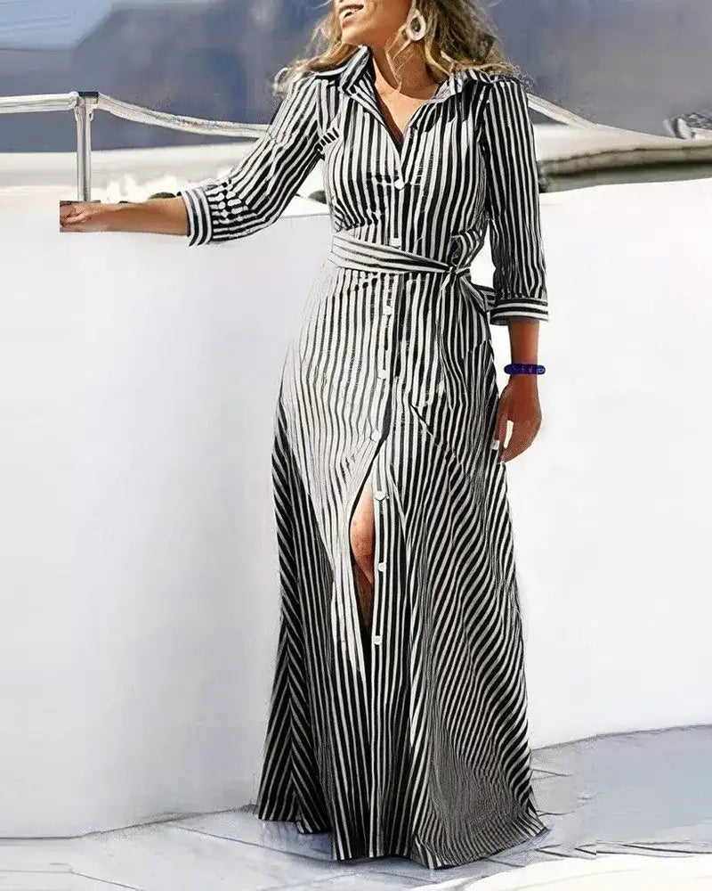 Women V-Neck Fashion Elegant Beach Dress