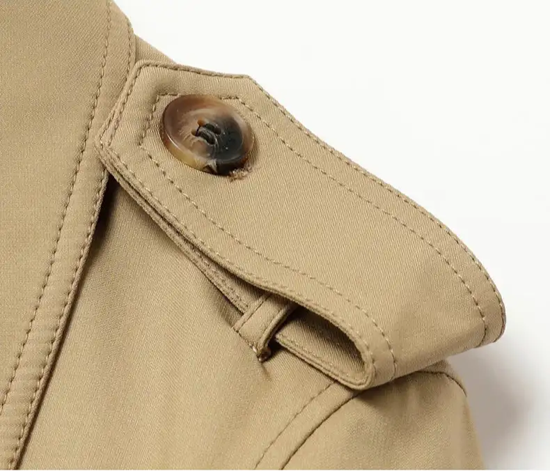 Men's Windbreaker High Quality Double-Breasted Coat